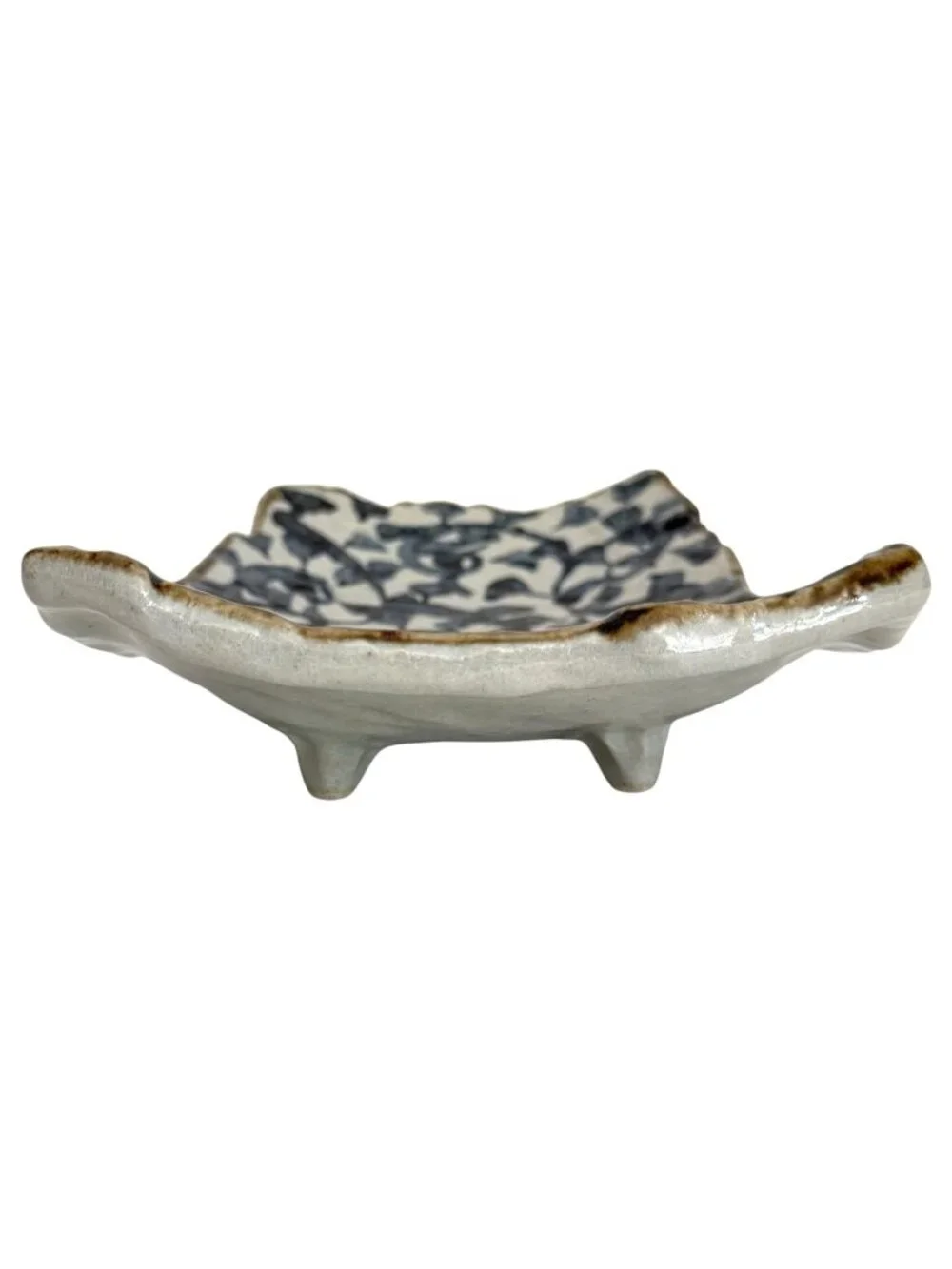 Japanese Long Dish Octopus Arabesque Blue White Ceramic Rectangular Plate‎